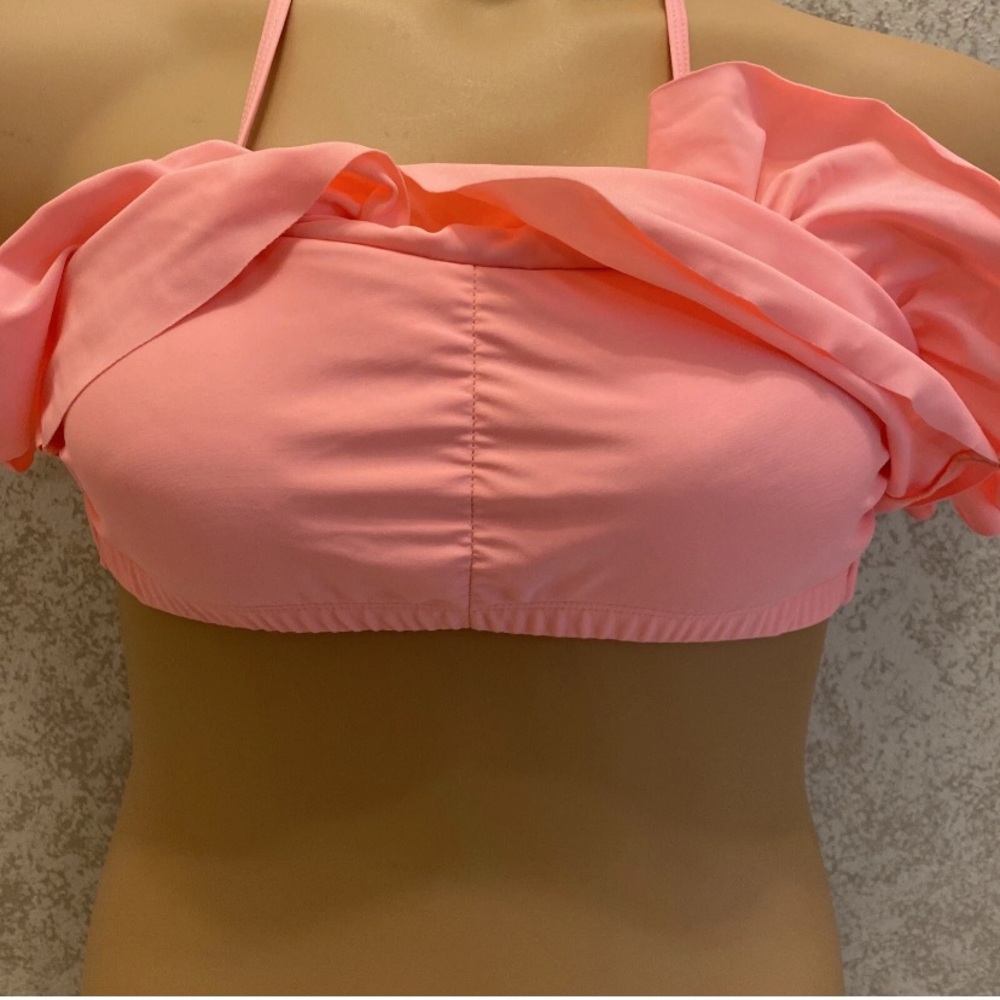 Peach Ruffle Halter Bikini Top - Picture 4 of 12